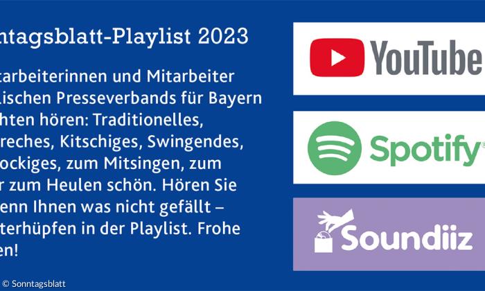 Die Sonntagsblatt-Weihnachts-Playlist 2023 - QR-Codes YouTube / Spotify / Soundiiz