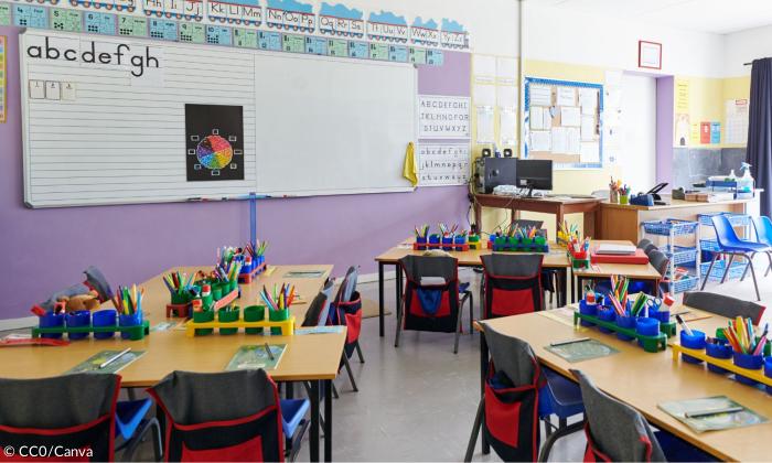 Ein leeres Klassenzimmer