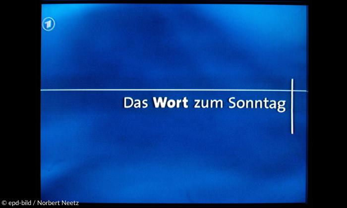 Ein blauer Bildschirm, "Das Wort zum Sonntag"