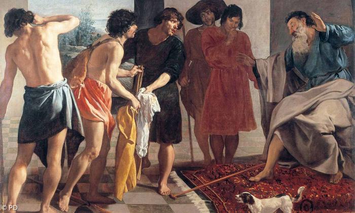 Diego Rodríguez de Silva y Velázquez: Josefs blutiges Gewand wird zu Jakob gebracht