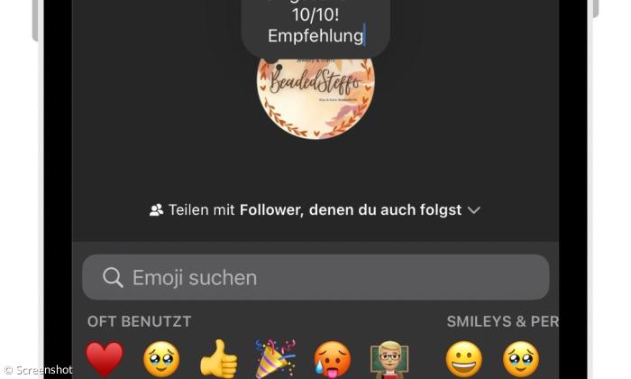 Screenshot eines Smartphone-Bildschirms