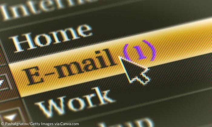 Ein Email-Postfach auf einem Bildschirm