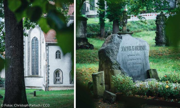 Das Grab Jakob Böhmes auf dem Görlitzer Nikolaifriedhof.