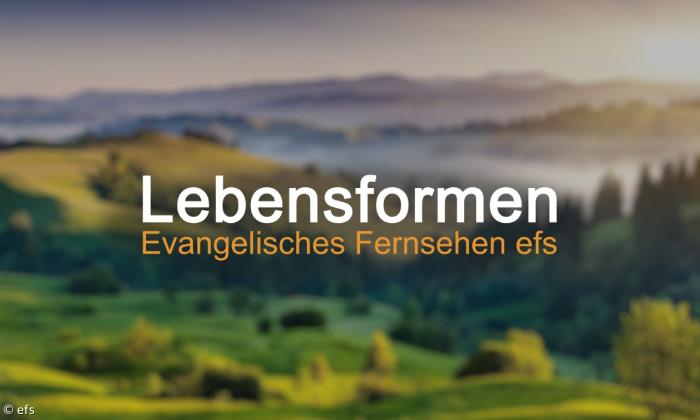 Schriftzug Lebensformen vor natürlichem Hintergrund