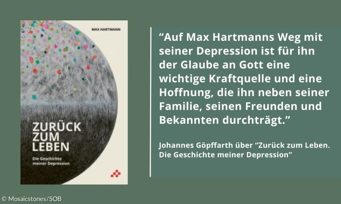 Das Buchcover von "Zurück zum Leben" mit einem Zitat