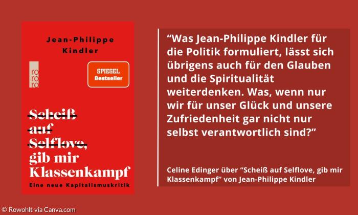 Das rote Buchcover von Jean-Philippe Kindlers Buch "Scheiß auf Selflove"