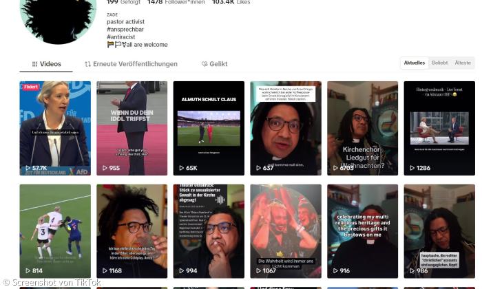 Der TikTok-Account von Pastor Vanniekaap