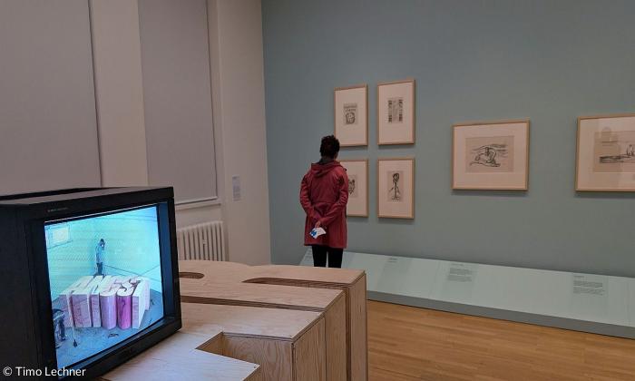 Ein eigener Raum in der Munch-Ausstellung der Kunstsammlungen Chemnitz zeigt Zeichnungen des Künstlers, die sich mit dem Thema "Angst" beschäftigen.