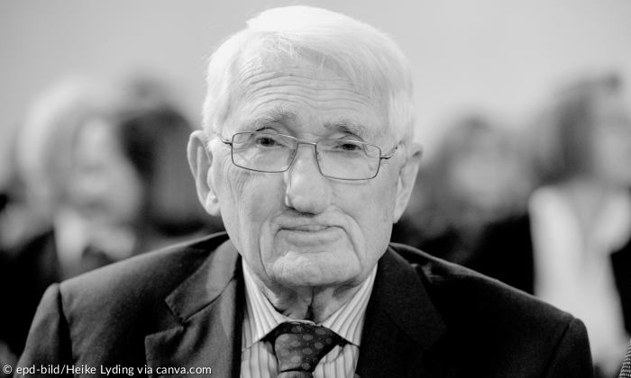 Schwarz weiß Foto von Jürgen Habermas