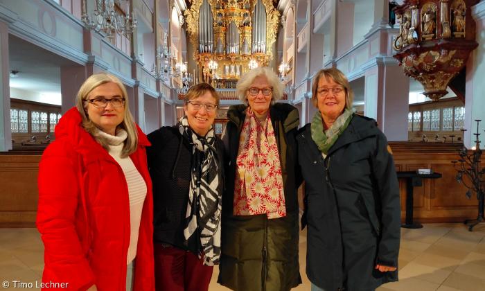 Erika Dietrich-Kämpf, Claudia Dentzer, Friederike Enser und Maria Rummel in der Bad Windsheimer Kilianskirche.