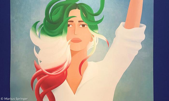 "Frauen, Leben, Freiheit": Plakat von Yael Hofri