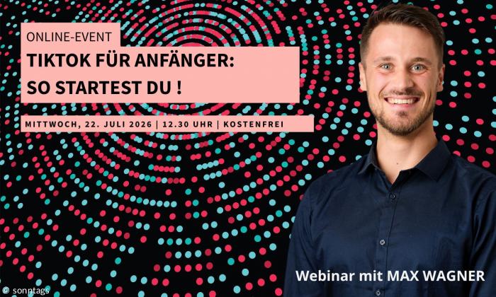 Mann mit einem Tiktok-Hintergrund