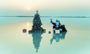 Der Weihnachtsmann grüßt vom Toten Meer