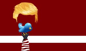 Eine blonde Perücke, die an Trumps Frisur erinnert
