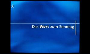 Ein blauer Bildschirm, "Das Wort zum Sonntag"