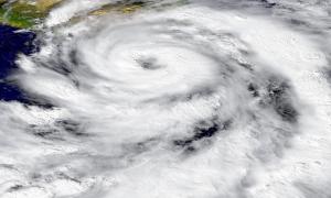 Wolken bilden einen Hurricane