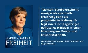 Das blaue Buchcover von Angela Merkels "Freiheit"