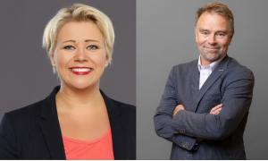 Links eine Frau, rechts ein Mann