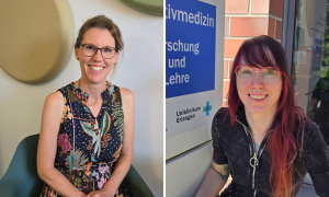 Links im Bild: Eva Förtsch, Nachbarin und Nichtverwandte Pflegende, rechts: Nadja Berger, Soziologin am NOCA-Projekt.