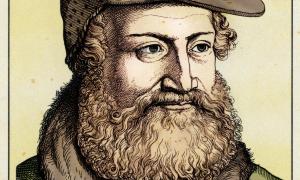 Porträt von Hans Sachs: farbig nach einem Kupferstich von Hugo Buerkner (