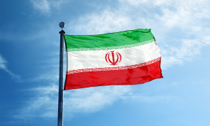 Iranische Flagge im Himmel