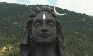 Das Gesicht einer schwarzen Statue