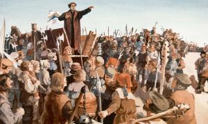 Der Reformator Thomas Müntzer spricht vor revoltierten Bauern