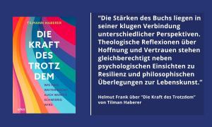 Buchcover von "Kraft des Trotzdem" plus Zitat aus dem Artikel