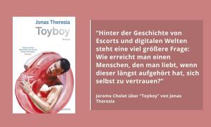 Buchcover von "Toyboy" plus Zitat aus dem Artikel